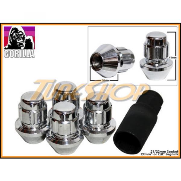 4 LOCK GORILLA LARGE SEAT FACTORY STOCK WHEELS LUG NUTS 14X1.5 ACORN RIMS CHROME #1 image