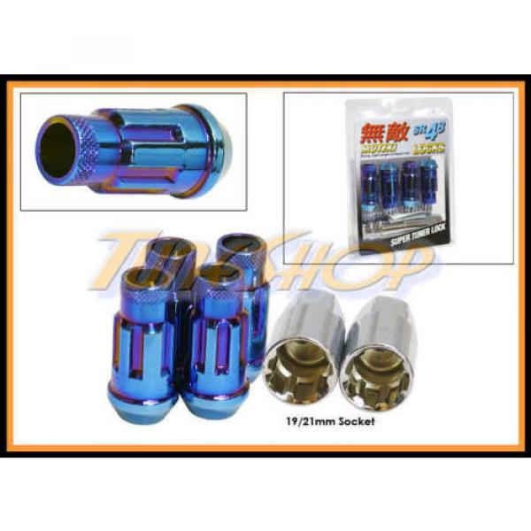 MUTEKI SR48 4 WHEELS LOCK LUG NUTS SET 12X1.5 1.5 ACORN RIMS OPEN END NEO-BLUE H #1 image