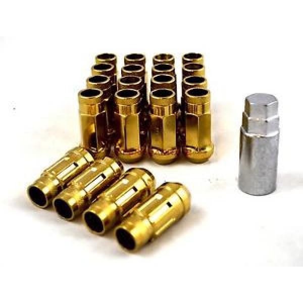 NNR PERFORMANCE EXTENDED STEEL LUG NUTS W/ LOCK FOR HONDA AND ACURA 12X1.5 GOLD #1 image
