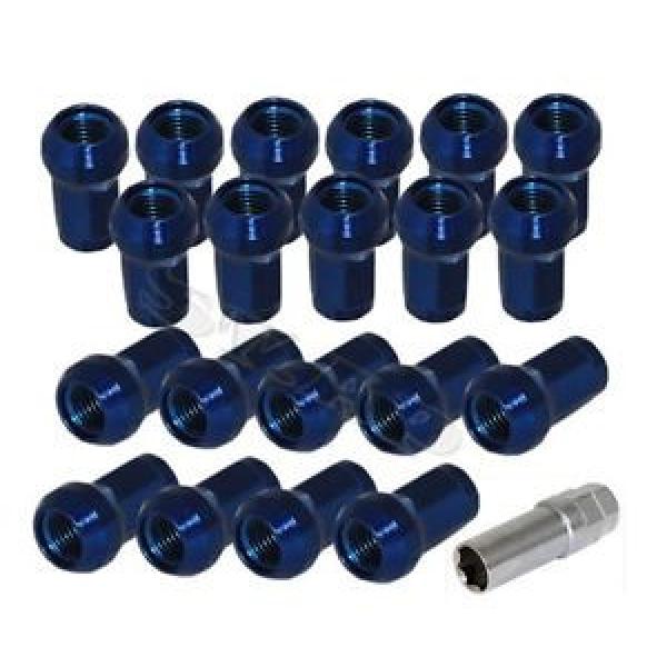 M12 X 1.5MM 20X PIECE SHORT ACORN CLOSED END LUG NUTS BOLTS W/ KEY LOCK BLUE #1 image