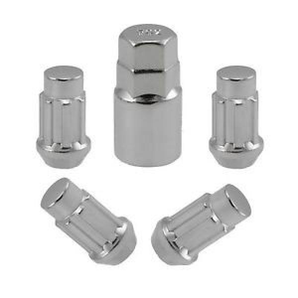 Tall Chrome Locking Acorn Lug Kit 14x2 Threads | 4 Lugs 1 Key | Wheel Locks #1 image