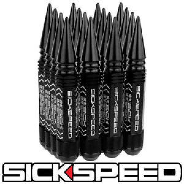 SICKSPEED 16 PC  BLACK 5 1/2&#034; LONG SPIKED STEEL LOCKING LUG NUTS 12X1.5 L16 #1 image