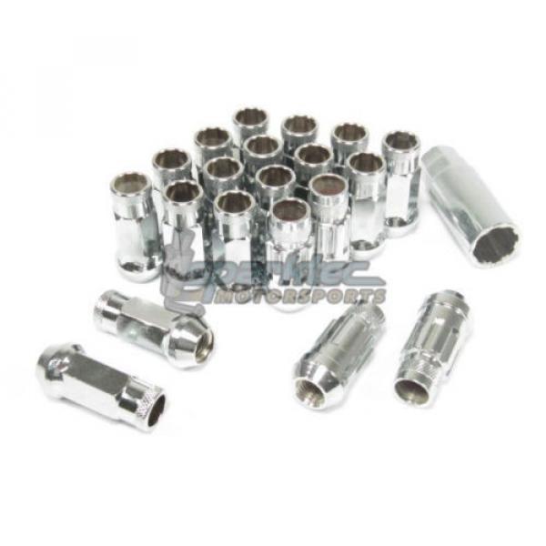 NNR Steel Extended Wheel Lug Nuts &amp; Locks Open Ended Polished 49mm 12x1.5 20pcs #1 image