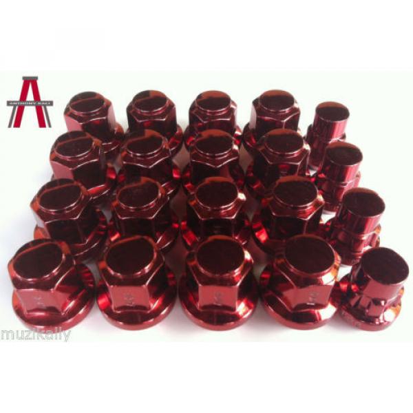 20PCS RED HEMI SRT8 LUG NUTS 14x1.5 C&#039;DAK ACORN LUGS &amp; LOCK COMBO ANTHONY KALI #3 image