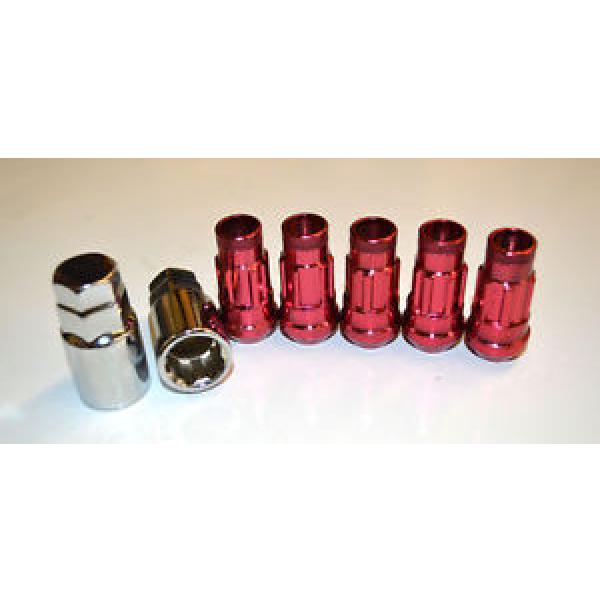 VARRSTOEN V48 OPEN ENDED EXTENDED LUG NUT LOCK SET 12x1.25 RED WITH KEY #1 image