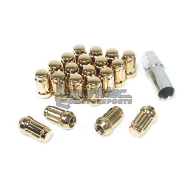 NNR Type M Steel Wheel Lug Nuts &amp; Locks Close Ended Gold 41mm 12x1.5 20pcs #1 image