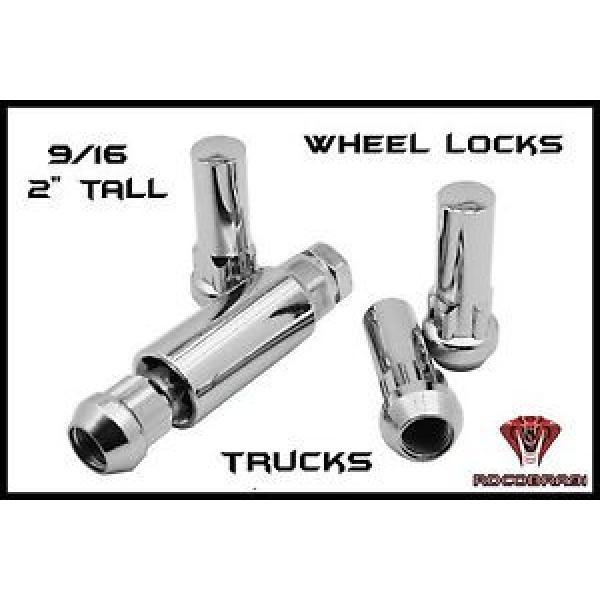 9/16 Truck Wheel Locks Anti-Theft Security Wheel Lug Nuts 5Pc  2&#034; Tall Chrome #1 image