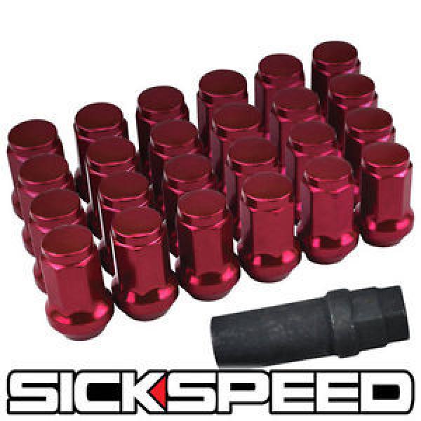 SICKSPEED 24 PC RED STEEL LOCKING HEPTAGON SECURITY LUG NUTS LUGS 12X1.25 L13 #1 image