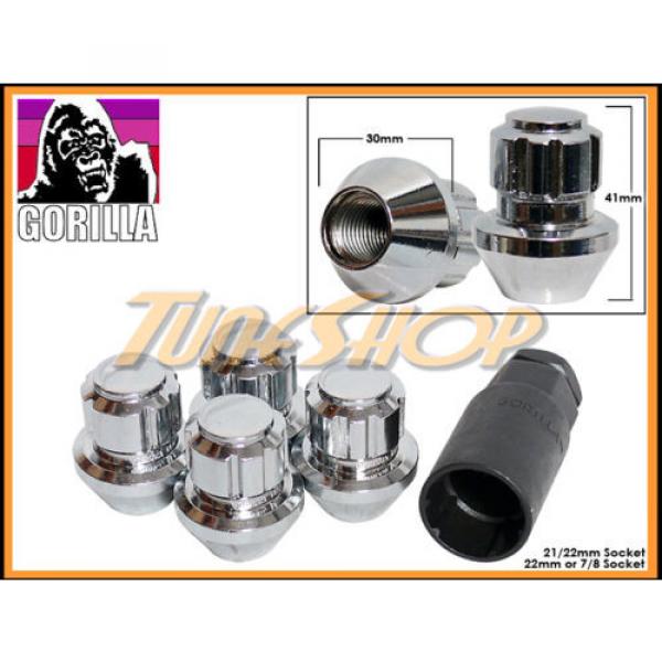 4 LOCK GORILLA LARGE SEAT FACTORY STOCK WHEELS LUG NUTS 9/16&#034; ACORN RIMS CHROME #1 image