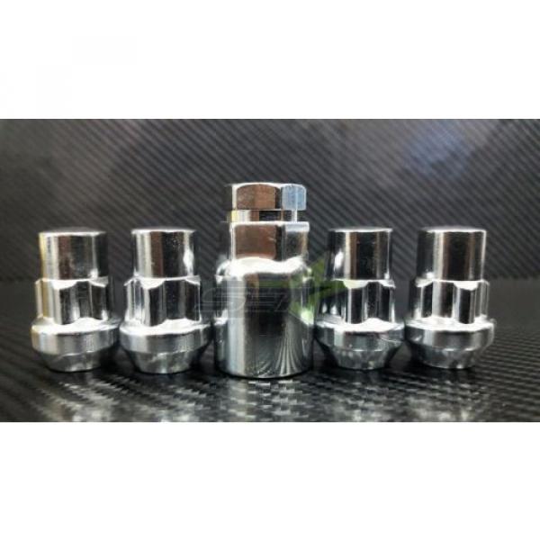 19 CHROME JEEP LUG NUTS + 4 WHEEL LOCKS | 1/2X20 BULGE ACORN 5X4.5 5X114.3 5X5 #4 image