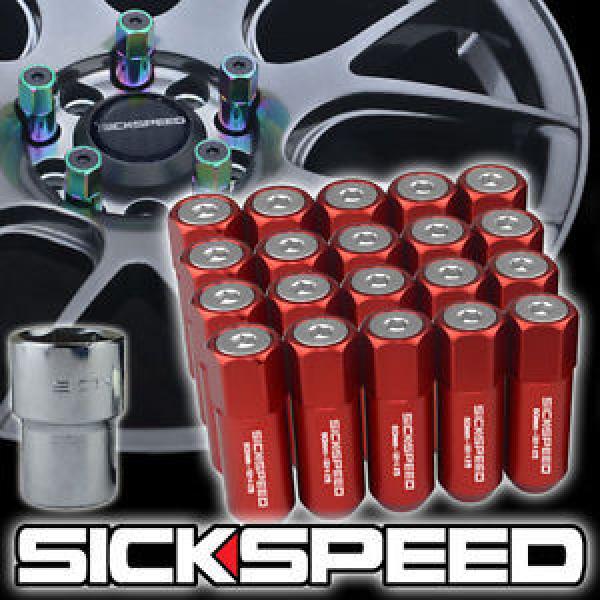 SICKSPEED 20 RED/POLISHED CAP ALUMINUM 60MM LOCKING LUG NUTS WHEELS 12X1.25 L12 #1 image