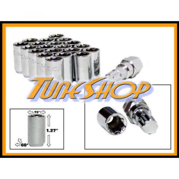 20 TUNER WHEEL LOCK LUG NUTS 8 POINT KEY 12X1.5 12 1.5 ACORN OPEN END CHROME L #1 image