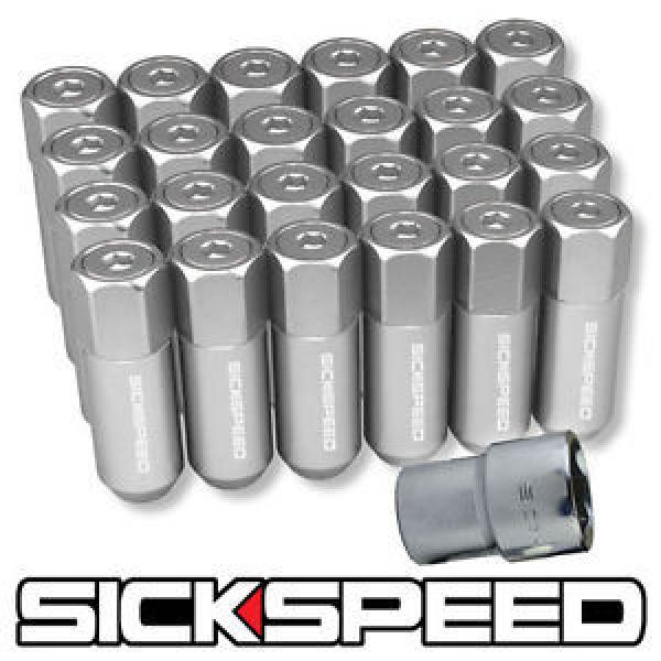 SICKSPEED 24 POLISHED CAPPED ALUMINUM EXTENDED 60MM LOCKING LUG NUTS 1/2x20 L23 #1 image