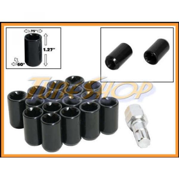 16 TUNER WHEEL LOCK LUG NUTS 8 POINT KEY 12X1.25 12 1.25 ACORN OPEN END BLACK N #1 image