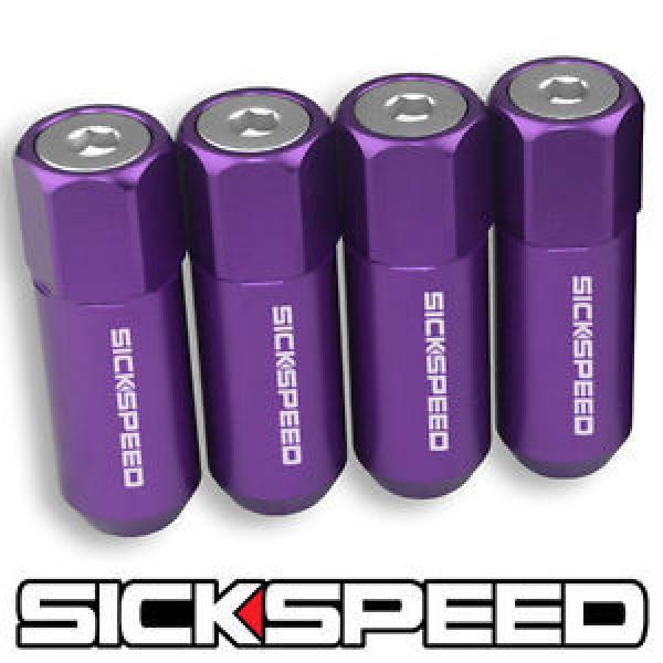 SICKSPEED 4 PC PURPLE/POLISHED CAPPED ALUMINUM EXTENDED LUG NUTS 1/2x20 L25 #1 image