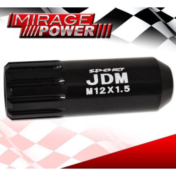 (20 PIECES) UNIVERSAL M12x1.5 ALUMINUM TUNER WHEEL LUG NUTS BLACK + LOCKING KEY #4 image