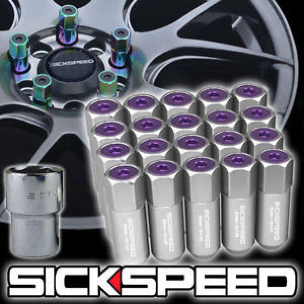 20 POLISH/PURPLE CAP ALUMINUM EXTENDED 60MM LOCKING LUG NUTS WHEELS 12X1.5 L17 #1 image