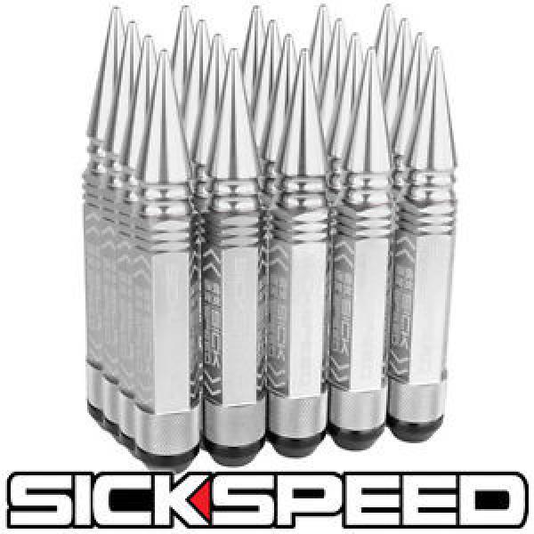 SICKSPEED 20 PC POLISHED 5 1/2&#034; LONG SPIKED STEEL LOCKING LUG NUTS 12X1.25 L12 #1 image