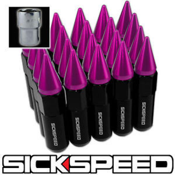 SICKSPEED 20 BLACK/PINK SPIKED EXTENDED 60MM LOCKING LUG NUTS WHEELS 14X1.5 L19 #1 image