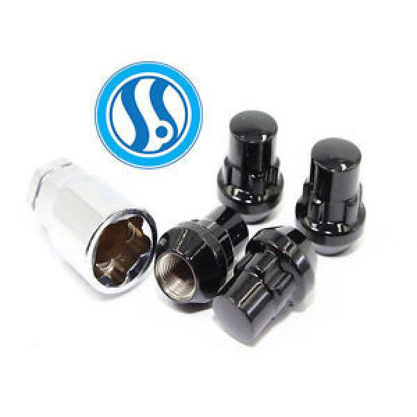 Set 4 Black Wheel Lug Nut Locks W/Key 14x1.5mm SUV Range Rover HSE LR3 LR2 Sport #1 image