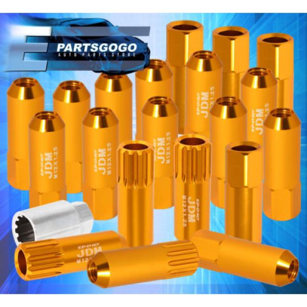 FOR SUZUKI 12MMX1.25 LOCKING LUG NUTS CAR AUTO 60MM EXTENDED ALUMINUM KIT GOLD #1 image