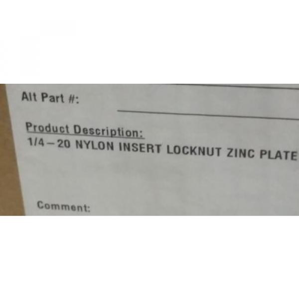 1/4-20 Nylon Insert Lock Nuts Steel Zinc 500 count #3 image
