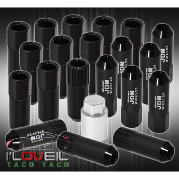 FOR SUZUKI 12x1.25MM LOCKING LUG NUTS 20PC VIP EXTENDED ALUMINUM ANODIZED BLACK #1 image