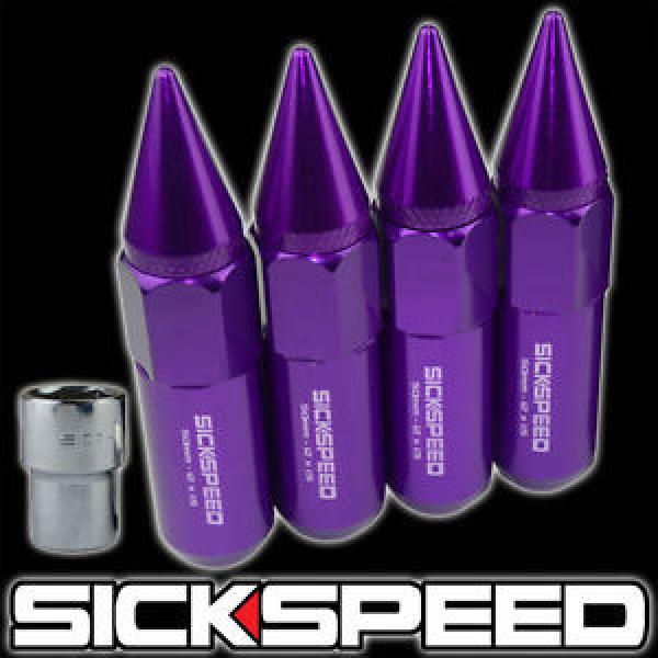 4 PURPLE SPIKED ALUMINUM EXTENDED TUNER LOCKING LUG NUTS WHEELS/RIMS 12X1.5 L20 #1 image