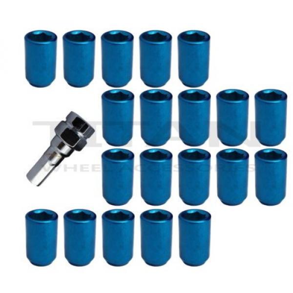 20 Piece BLUE Chrome Tuner Lugs Nuts | 7/16&#034; Hex Lugs | Key Included #1 image