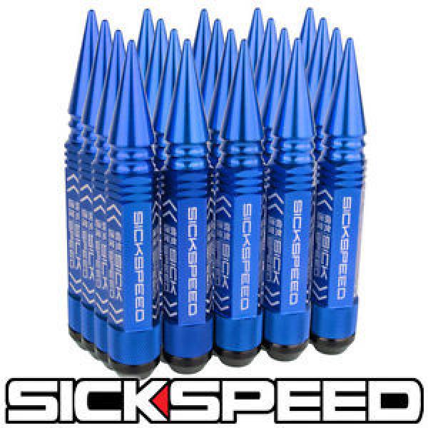 SICKSPEED 20 PC BLUE 5 1/2&#034; LONG SPIKED STEEL LOCKING LUG NUTS 12X1.5 L07 #1 image