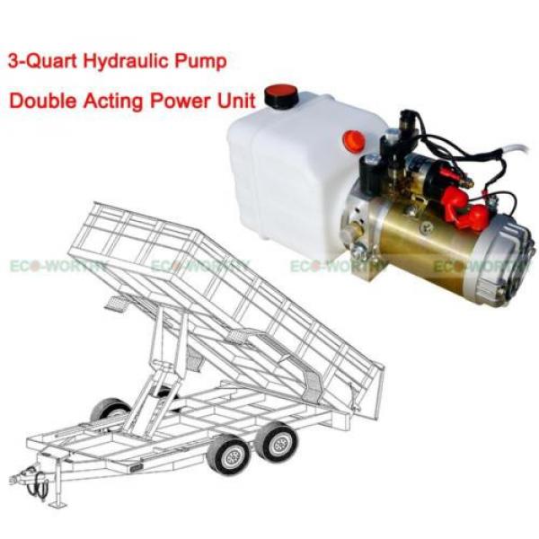 3 Quart 12VDC Doubleacting High Quality Hydraulic Dump Trailer w/ Remote  Pump #1 image