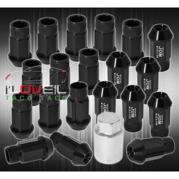 UNIVERSAL M12x1.25MM LOCKING LUG NUTS SPORT RACE HEAVY DUTY ALUMINUM SET BLACK #1 image