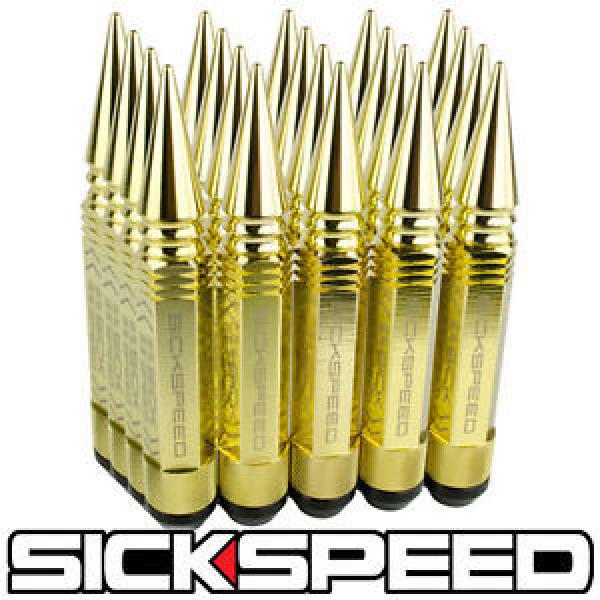 SICKSPEED 20 PC 24K GOLD 5 1/2&#034; LONG SPIKED STEEL LOCKING LUG NUTS 12X1.5 L17 #1 image