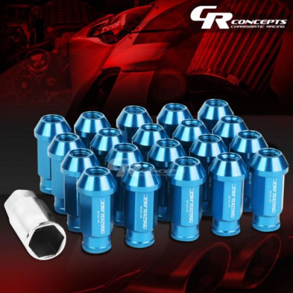 20X RACING RIM ACORN TUNER ALUMINUM WHEEL LOCK LUG NUTS + ADAPTER KEY LIGHT BLUE #1 image