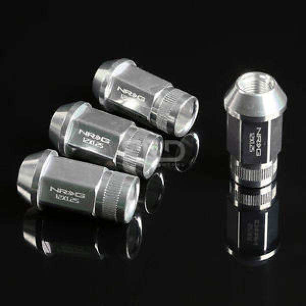 NRG ANODIZED ALUMINUM OPEN END TUNER WHEEL RIM LUG NUTS LOCK M12x1.25 SILVER 4PC #1 image