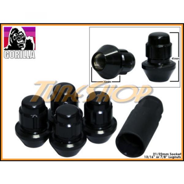 4 LOCK GORILLA LARGE SEAT FACTORY STOCK WHEELS LUG NUTS 14X1.5 M14 RIMS BLACK #1 image