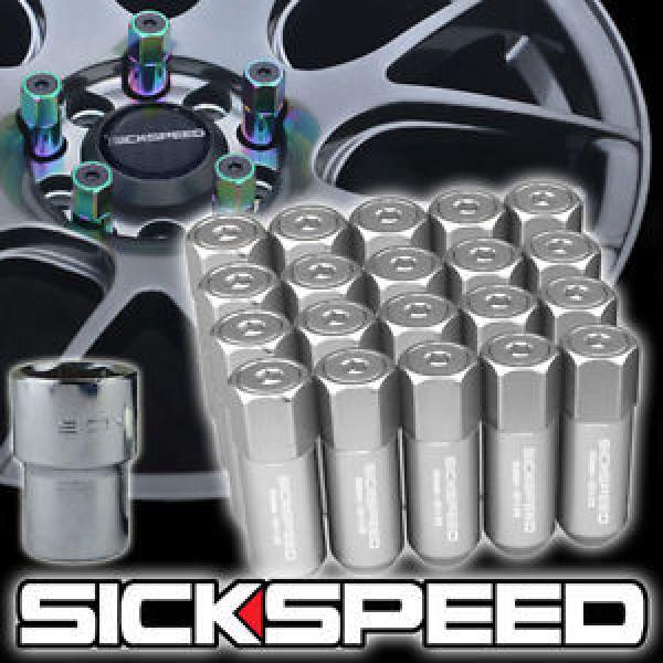 20 POLISHED CAPPED ALUMINUM EXTENDED 60MM LOCKING LUG NUTS WHEELS 12X1.5 L07 #1 image