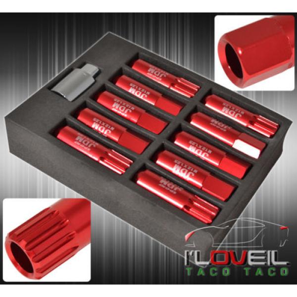 FOR INFINITI M12x1.25MM LOCKING LUG NUTS CAR AUTO 60MM EXTENDED ALUMINUM KIT RED #2 image