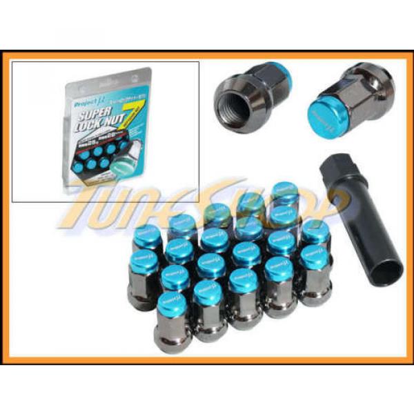 PROJECT MU PMU SUPER 7 LOCK LUG NUTS 12X1.25 1.25 TEAL ACORN WHEELS RIMS CLOSE N #1 image