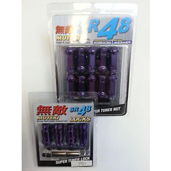 UC159 (32905L+32901L)  Muteki SR48 Lug Nut &amp; Lock Set Purple Open-End 12 x 1.25 #1 image