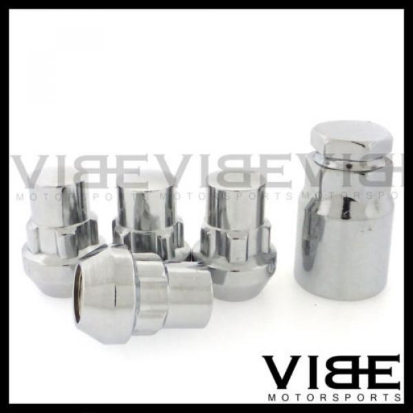 (4) 1/2&#034; CHROME ACORN WHEEL LUG NUT LOCKS SET OF 4 WITH KEY #2 image