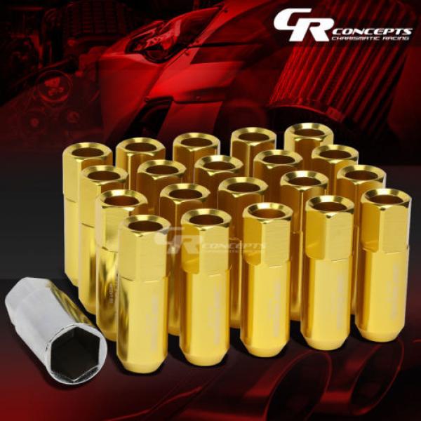 FOR DTS/STS/DEVILLE/CTS 20X EXTENDED ACORN TUNER WHEEL LUG NUTS+LOCK+KEY GOLD #1 image