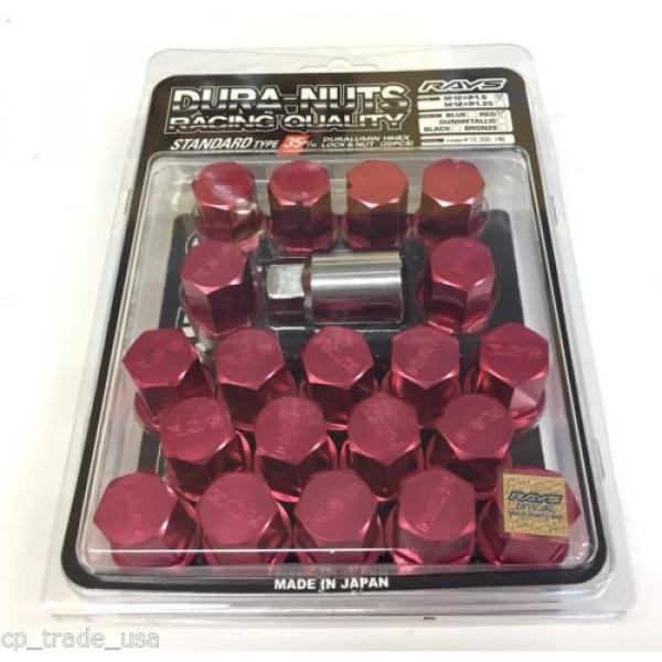 VOLK RAYS LUG NUT 35MM WHEELS LOCK SET 12X1.25 ACORN RIM FORGED RED FITS NISSAN #2 image