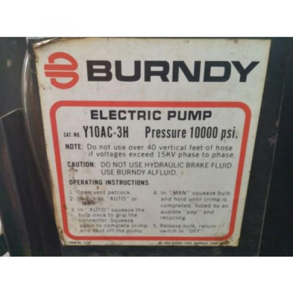 Burndy Electric Hydraulic Y10AC3H V201600070024 Location C9 Pump #2 image