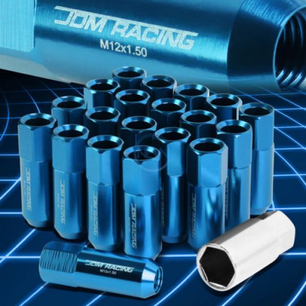 20pcs M12x1.5 Anodized 60mm Tuner Wheel Rim Locking Acorn Lug Nuts+Key Sky Blue #1 image