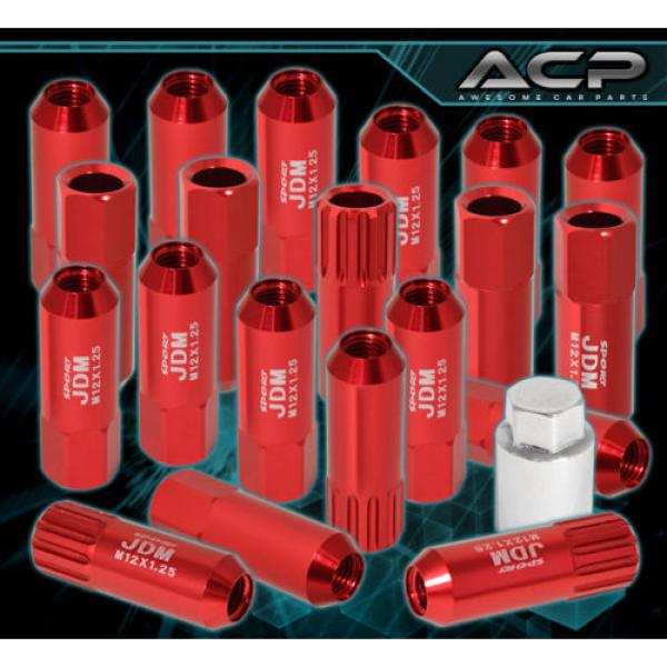 FOR SUZUKI M12x1.25 LOCKING LUG NUTS SPORT RACING HEAVY DUTY ALUMINUM SET RED #1 image