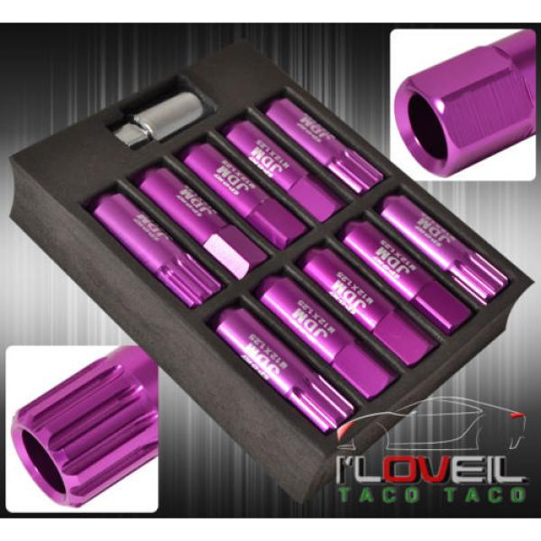 FOR NISSAN 12x1.25MM LOCKING LUG NUTS OPEN END EXTENDED 20 PIECES+KEY KIT PURPLE #2 image