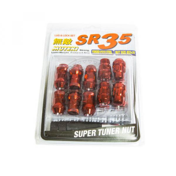 MUTEKI SR35 LUG NUTS STEEL RED 12X1.25 16 PCS + 4 LOCKS CLOSE END 35MM TUNER 20 #2 image