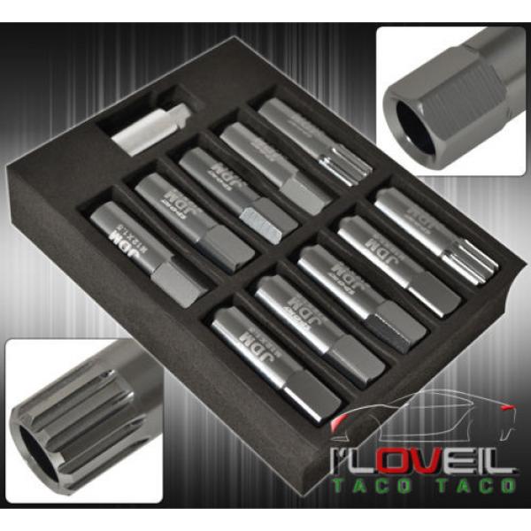 UNIVERSAL 12x1.5MM LOCKING LUG NUTS CAR AUTO 60MM EXTENDED ALUMINUM KIT GUNMETAL #2 image