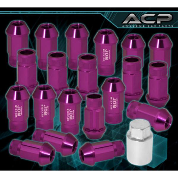 FOR NISSAN 12x1.25MM LOCKING LUG NUTS SPORT RACING HEAVY DUTY ALUMINUM PURPLE #1 image